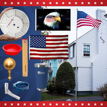 Atlantic Flagpole Skips Starter Camping Bundle with 15ft black bronze flagpole and US flag